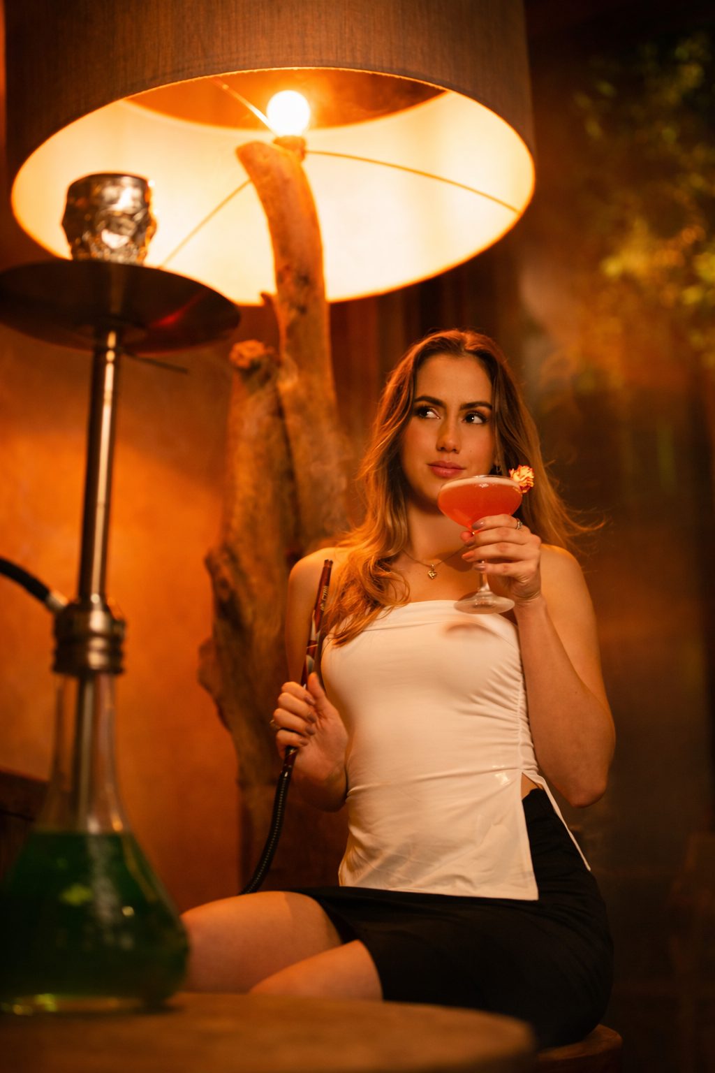 Hookah and cocktails in the lounge at Layali Miami